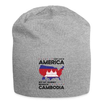 Né: Cambodgien, Cambodgien, Américain, États-Unis - Bonnet en jersey - gris chiné - Devant