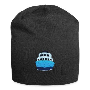Cruise Ship Design Blue Minimalist - Jersey Beanie - charcoal grey - Front