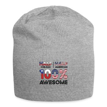 Half Chilean Chile American USA Citizenship - Jersey Beanie - heather grey - Front