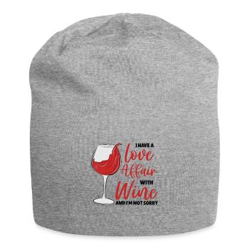 Dégustation de vin Dégustation de vin Amateurs de vin - Bonnet en jersey - gris chiné - Devant
