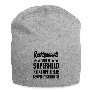 Rechtsanwalt Superheld Spruch - Jersey-Beanie - Grau meliert - Vorne