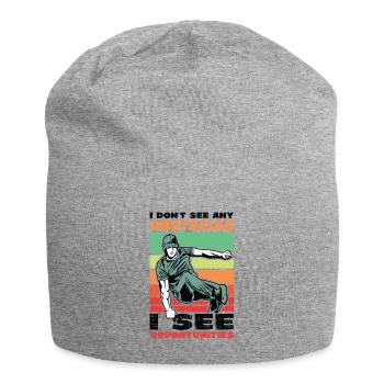 I don't see obstacles, but opportunities - Jersey Beanie - heather grey - Front