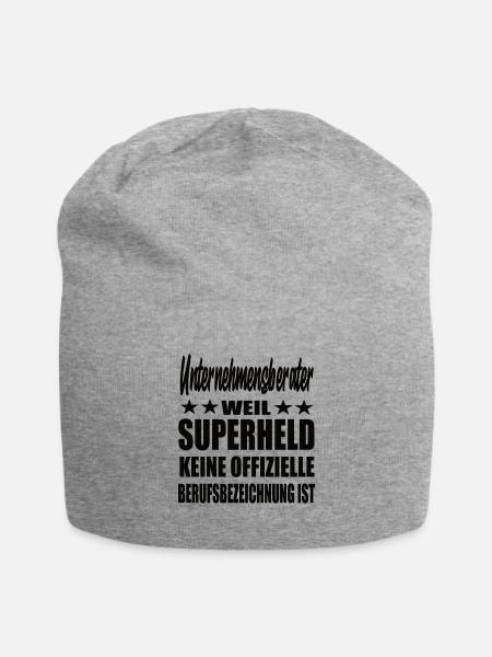 Unternehmensberater Superheld Spruch - Jersey-Beanie - Grau meliert