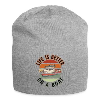 Kapitän Old Retro Life is better on a boat Boot - Jersey-Beanie - Grau meliert - Vorne