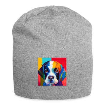 Dog Fans in Oil Painting Style for Labrador - Jersey Beanie - heather grey - Front