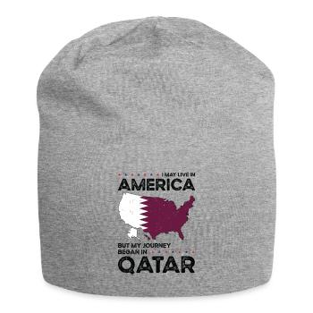 Geboren in Katar Katar Amerikaner USA - Jersey-Beanie - Grau meliert - Vorne