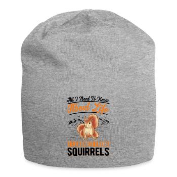 Squirrel Lovers - Jersey Beanie - heather grey - Front