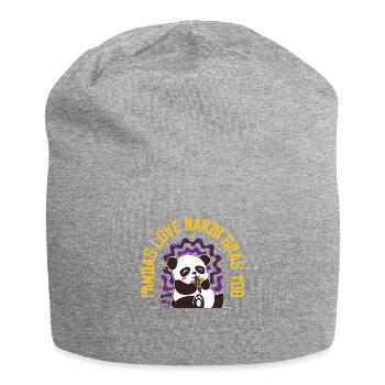 Mardi Gras Carnival Panda Mask Parade Costume - Jersey Beanie - heather grey - Front