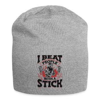 I Beat People With a Stick Intercrosse Lax - Jersey Beanie - heather grey - Front