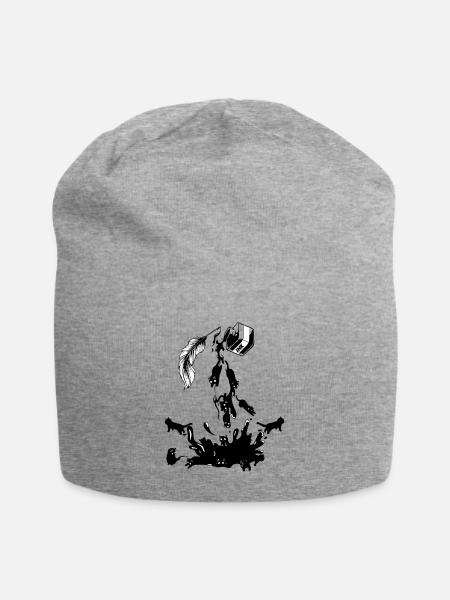 Künstler Katzen Design Zeichner Katzenliebhaber - Jersey-Beanie - Grau meliert