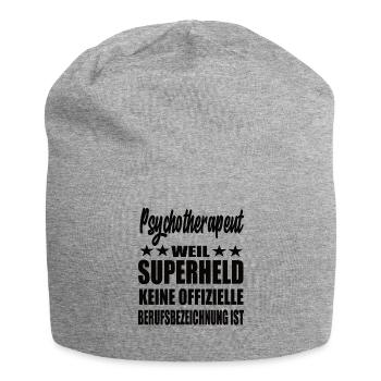 Psychsotherapeut Superheld Spruch - Jersey-Beanie - Grau meliert - Vorne