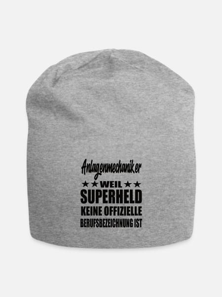 Anlagenmechaniker Superheld Spruch - Jersey-Beanie - Grau meliert