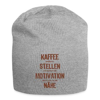 Kaffee erreicht Stellen - Motivation Spruch - Jersey-Beanie - Grau meliert - Vorne