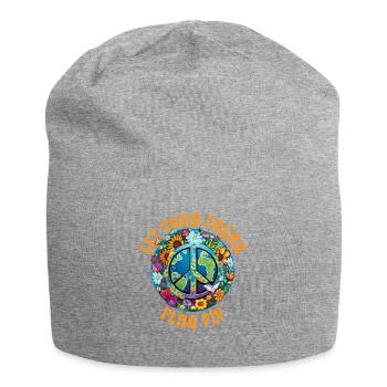 Hippie Peace Sign Peace Flowers Flower Child - Bonnet en jersey - gris chiné - Devant