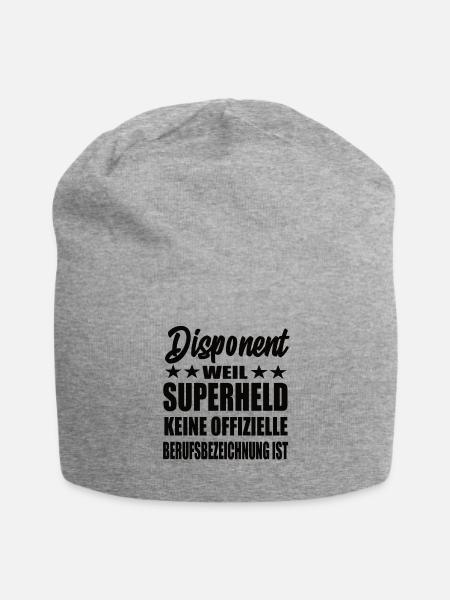 Disponent Superheld Spruch - Jersey-Beanie - Grau meliert