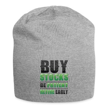 Buy stocks, be patient, retire early - Jersey Beanie - heather grey - Front