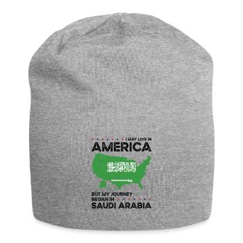 Geborener Saudi-Araber Saudi-Arabien Amerikaner - Jersey-Beanie - Grau meliert - Vorne
