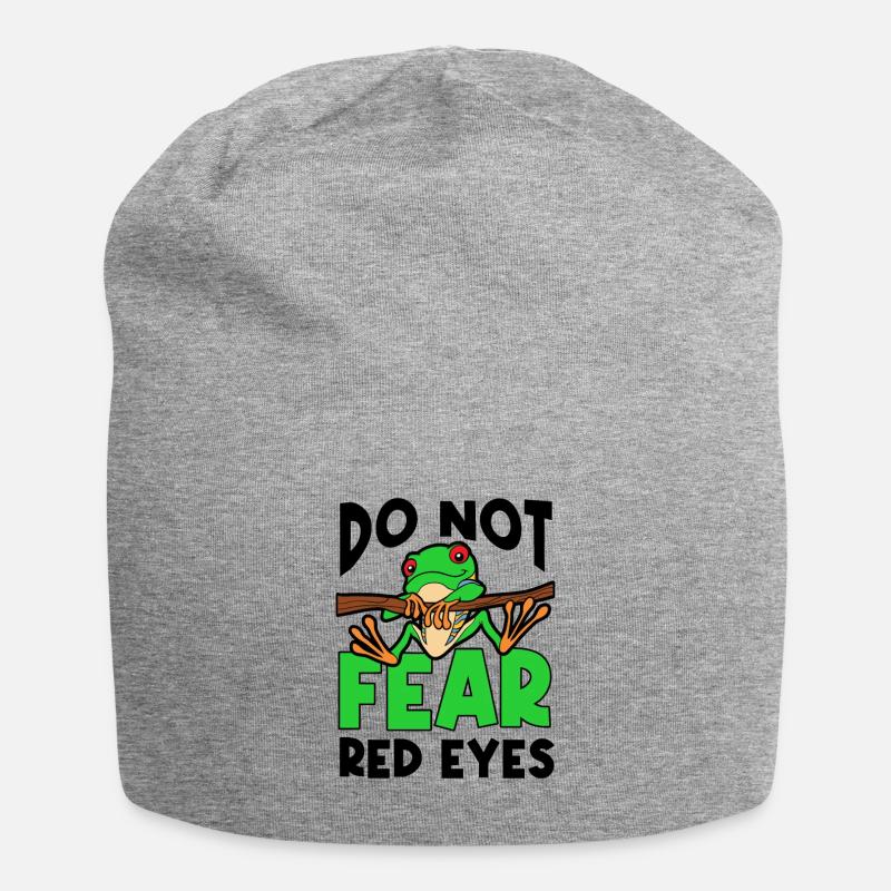 Rotäugiger Laubfrosch Niedliches - Jersey-Beanie - Grau meliert