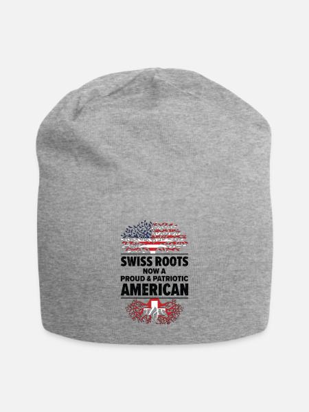 Geboren Schweiz Schweiz Amerikanisch USA - Jersey-Beanie - Grau meliert