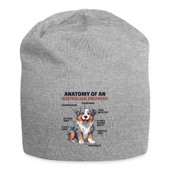 Explication du chien Anatomie d’un berger australien - Bonnet en jersey - gris chiné - Devant