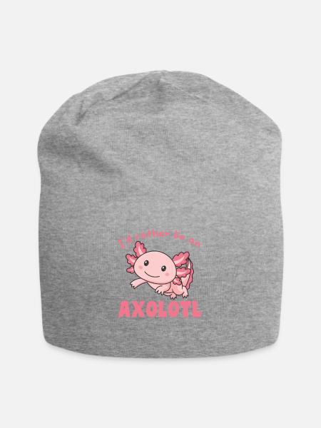 Ich wäre lieber ein Axolotl - süßes Axolotl - Jersey-Beanie - Grau meliert