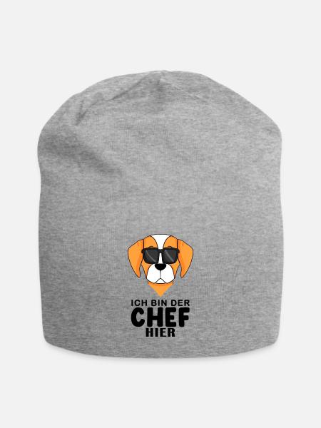 Cooler Hund Epagneul Breton Chef Spruch - Jersey-Beanie - Grau meliert