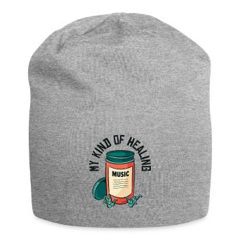 Music Pills Musician Notes Lover Healing - Jersey Beanie - heather grey - Front