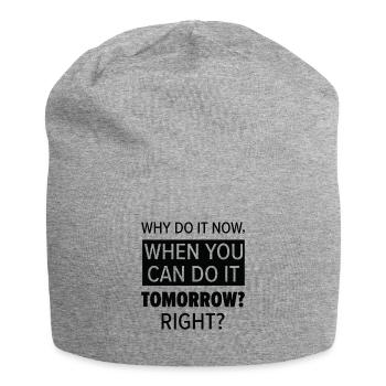 Prokrastinator Entspannung Typografie Arbeit - Jersey-Beanie - Grau meliert - Vorne