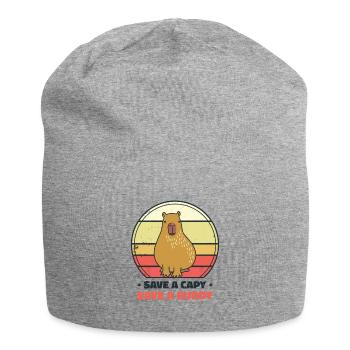 Welttierschutztag Capybara Tierschutz Retro - Jersey-Beanie - Grau meliert - Vorne