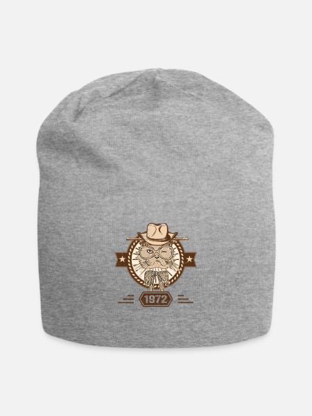 1972 | Geburtstagsgeschenk | Katzenliebhaber - Jersey-Beanie - Grau meliert