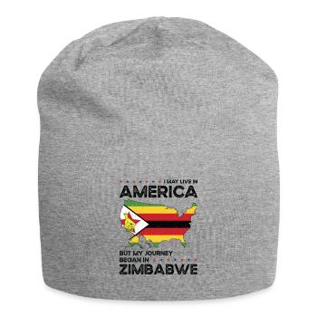 Né à Zimbabwe, Zimbabwe, Américain, États-Unis - Bonnet en jersey - gris chiné - Devant