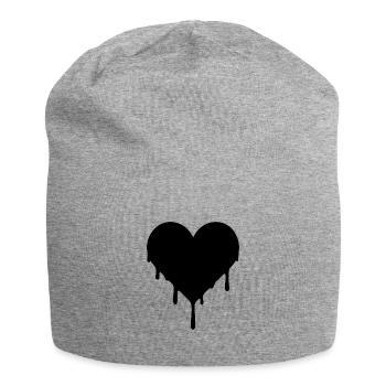 Black Emo Herzblut - schwarzes Herz - Jersey Beanie - heather grey - Front