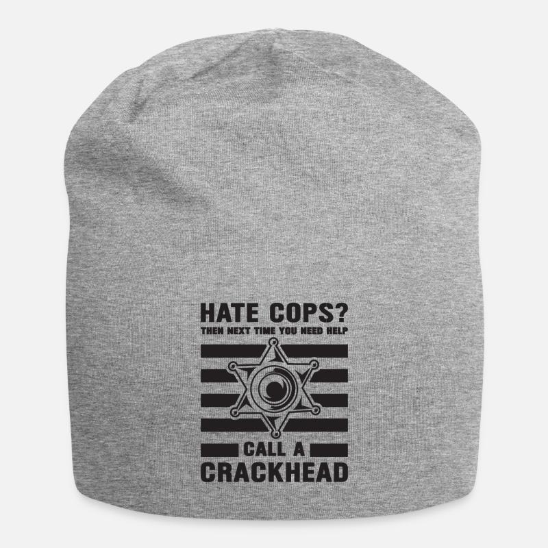 Hate Cops Then Next Time Sheriff Police Officers - Jersey-Beanie - Grau meliert