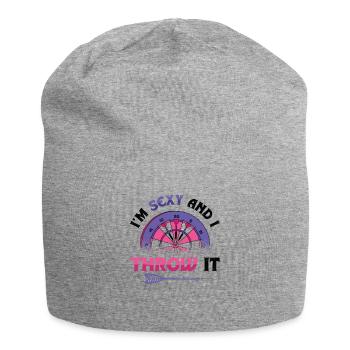 Je suis sexy et je lance une fléchette - Bonnet en jersey - gris chiné - Devant