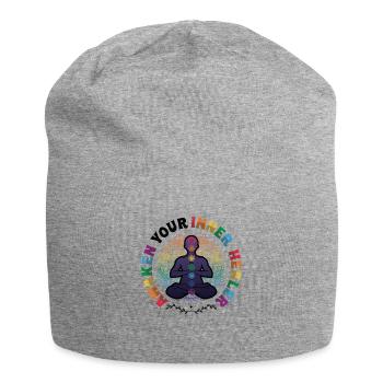 Awaken Your Inner Healer, Reiki Spiritual - Jersey Beanie - heather grey - Front