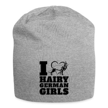 I Heart Hairy Police Dogs German Shepherd Lover - Jersey Beanie - heather grey - Front