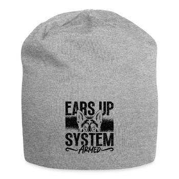 Ears Up System Armed Canine German Shepherd Lover - Jersey Beanie - heather grey - Front