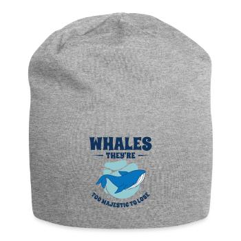 Journée mondiale de la conservation : Animaux marins de rorquals bleus - Bonnet en jersey - gris chiné - Devant