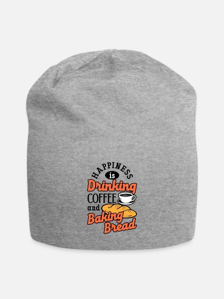 Backen Brot Kaffeetrinken Koffein Brotbäcker - Jersey-Beanie - Grau meliert