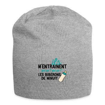 Les Joies du Biberon de Minuit - Bonnet en jersey - gris chiné - Devant