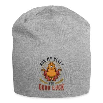 Rub My Belly For Good Luck, Funny Buddha - Jersey-Beanie - Grau meliert - Vorne