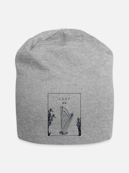 Harp Chinese Hanzi Harfenmusik Harfe Harfenspieler - Jersey-Beanie - Grau meliert