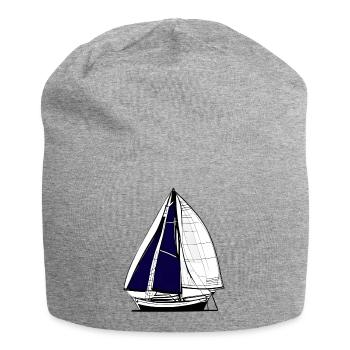 Segeln Segelboot Segelsport Segler Segelschiff - Jersey-Beanie - Grau meliert - Vorne