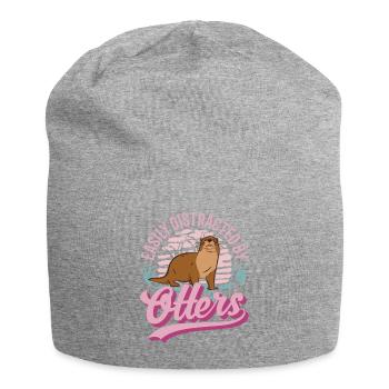Facilement distrait par les loutres Loutre Loutre Loutre Loutre - Bonnet en jersey - gris chiné - Devant