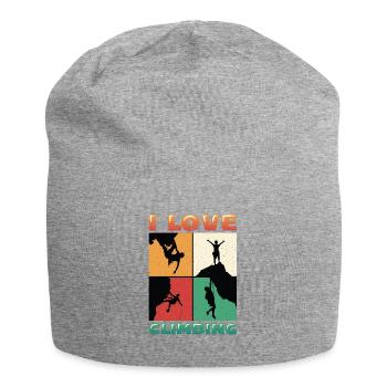 I love rock climbing, rock climbing - Jersey Beanie - heather grey - Front