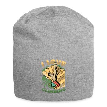 I love rock climbing, rock climbing - Jersey Beanie - heather grey - Front