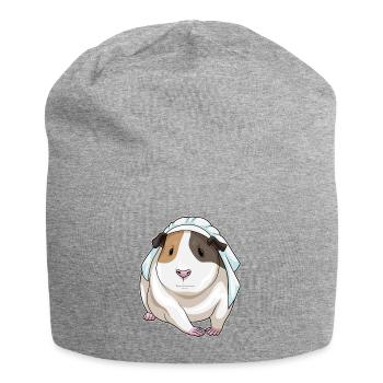 Meerschweinchen Braut Schleier Hochzeit - Jersey-Beanie - Grau meliert - Vorne