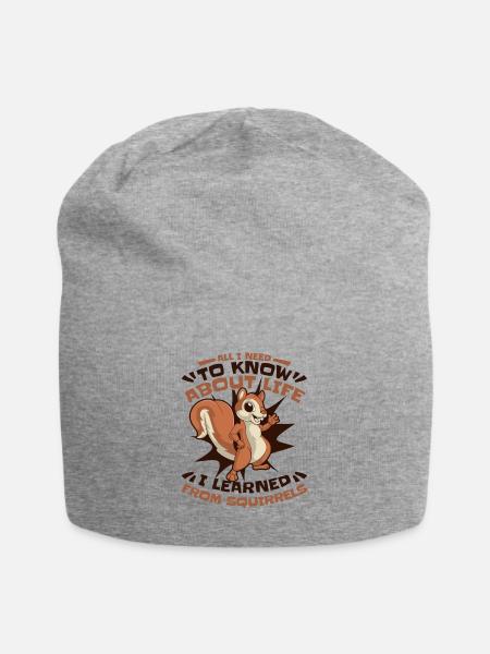 I Learned From Squirrels Squirrel Fuchshörnchen - Jersey-Beanie - Grau meliert