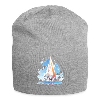 Voile, voile, voilier, régate, voile, marin - Bonnet en jersey - gris chiné - Devant