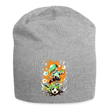 Cool soccer player in street art gaming look - Jersey Beanie - heather grey - Front